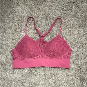 PINK Victoria's Secret Floral Lace Bralette in Rose